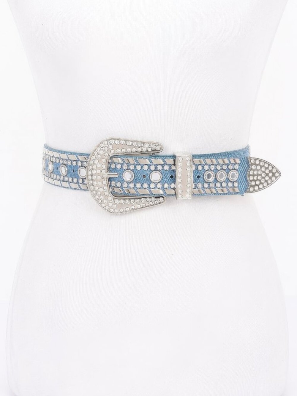 Rhinestone Metal Studded Multi Metal Belt